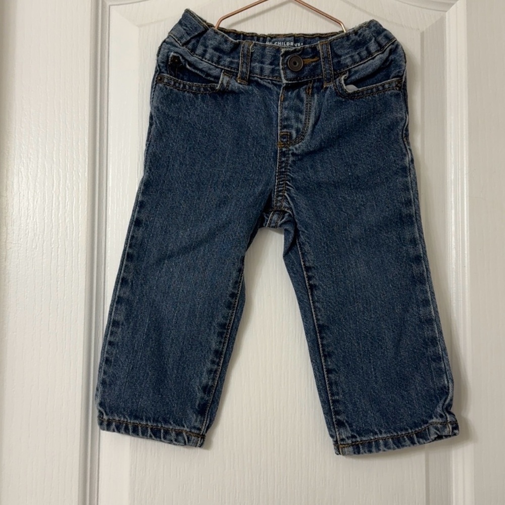 The Children's Place Boy's 9-12 M Straight Leg Jeans Blue Pockets Denim